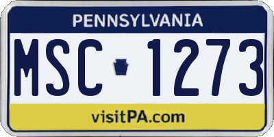 PA license plate MSC1273