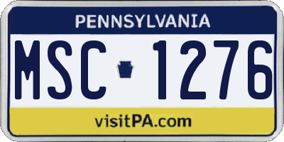 PA license plate MSC1276