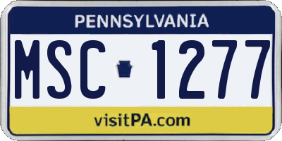 PA license plate MSC1277