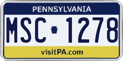 PA license plate MSC1278