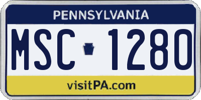 PA license plate MSC1280