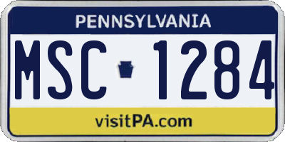 PA license plate MSC1284