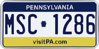 PA license plate MSC1286