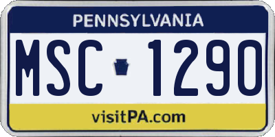 PA license plate MSC1290