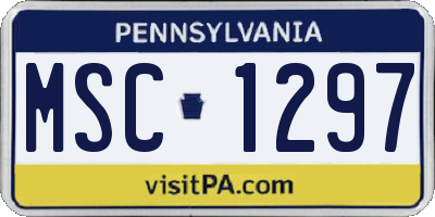 PA license plate MSC1297