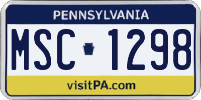 PA license plate MSC1298