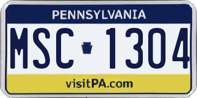 PA license plate MSC1304