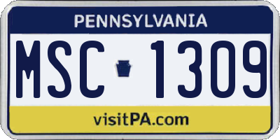 PA license plate MSC1309