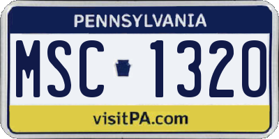 PA license plate MSC1320