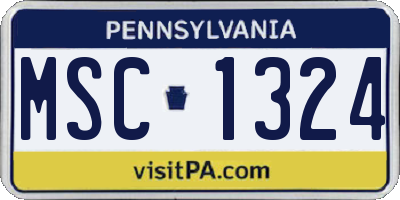 PA license plate MSC1324
