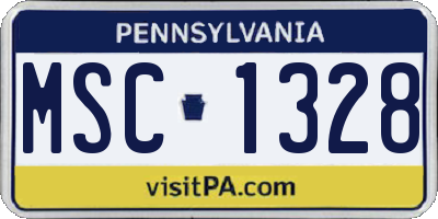 PA license plate MSC1328