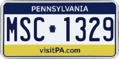 PA license plate MSC1329