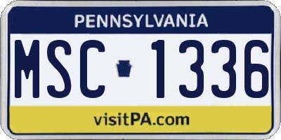 PA license plate MSC1336