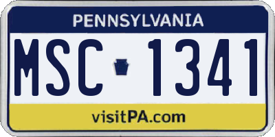 PA license plate MSC1341