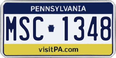 PA license plate MSC1348