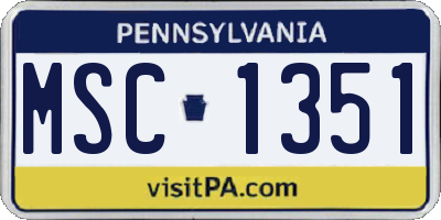 PA license plate MSC1351