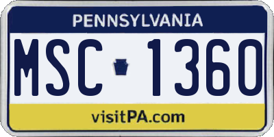 PA license plate MSC1360