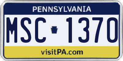PA license plate MSC1370