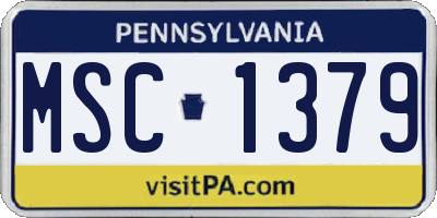 PA license plate MSC1379