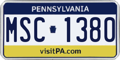PA license plate MSC1380