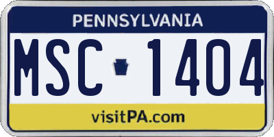 PA license plate MSC1404