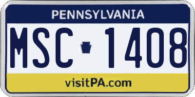 PA license plate MSC1408
