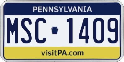 PA license plate MSC1409