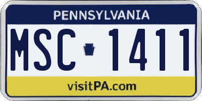 PA license plate MSC1411