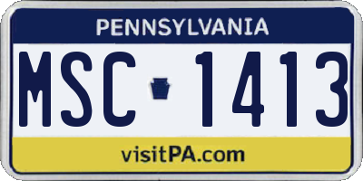 PA license plate MSC1413