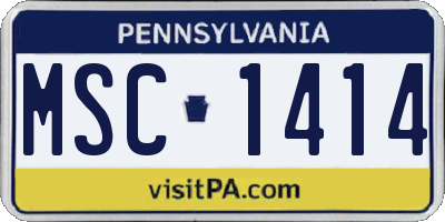 PA license plate MSC1414