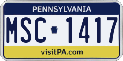 PA license plate MSC1417
