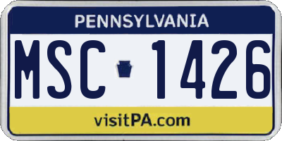 PA license plate MSC1426