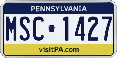 PA license plate MSC1427