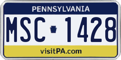 PA license plate MSC1428