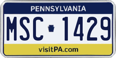 PA license plate MSC1429