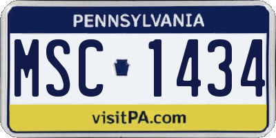 PA license plate MSC1434