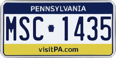PA license plate MSC1435