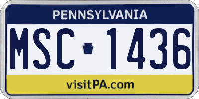 PA license plate MSC1436