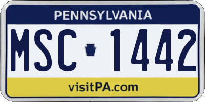 PA license plate MSC1442