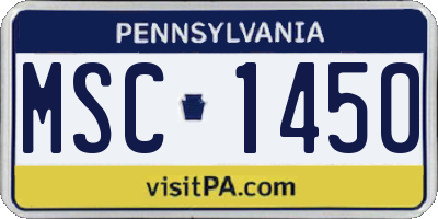 PA license plate MSC1450