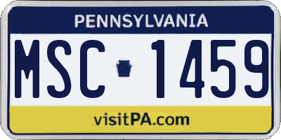 PA license plate MSC1459