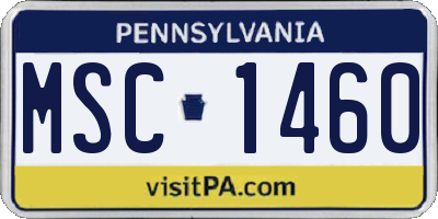 PA license plate MSC1460