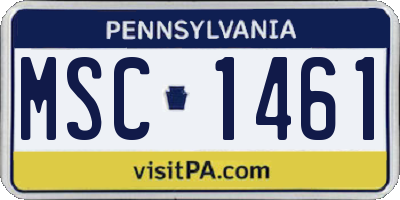 PA license plate MSC1461