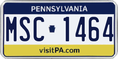 PA license plate MSC1464