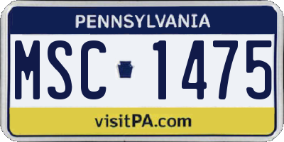 PA license plate MSC1475