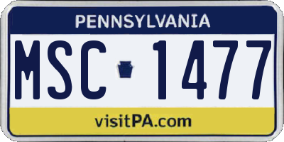 PA license plate MSC1477