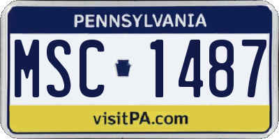 PA license plate MSC1487