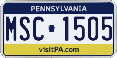 PA license plate MSC1505