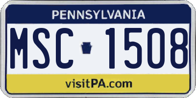 PA license plate MSC1508