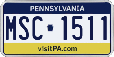 PA license plate MSC1511